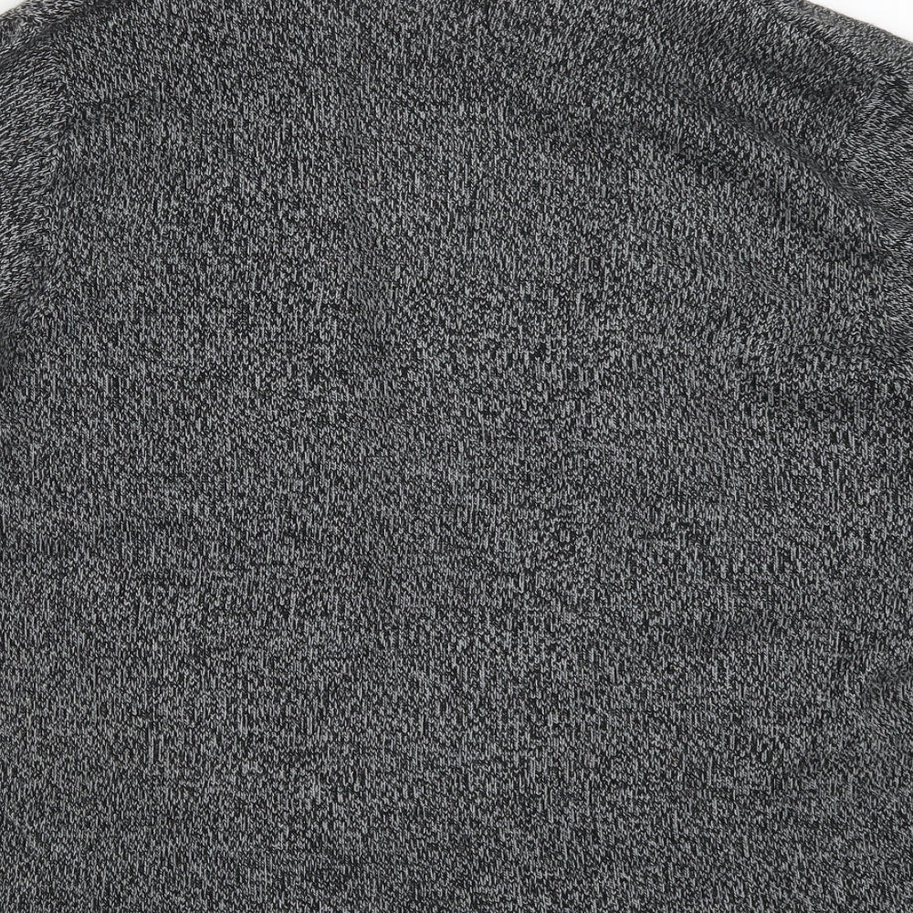 Plum Tree Womens Grey V-Neck Acrylic Cardigan Jumper Size L