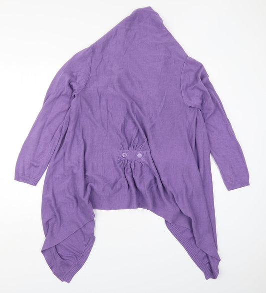 Bonmarché Womens Purple V-Neck Viscose Cardigan Jumper Size S