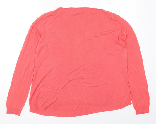 Replay Womens Pink Round Neck Viscose Pullover Jumper Size M
