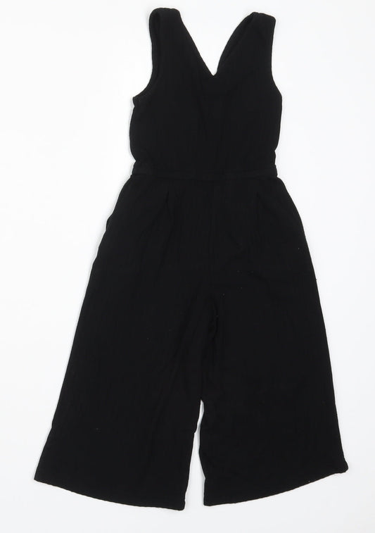 RESERVED Girls Black Viscose Jumpsuit One-Piece Size 5 Years Pullover