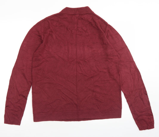 Originals Womens Red Mock Neck Acrylic Pullover Jumper Size 12
