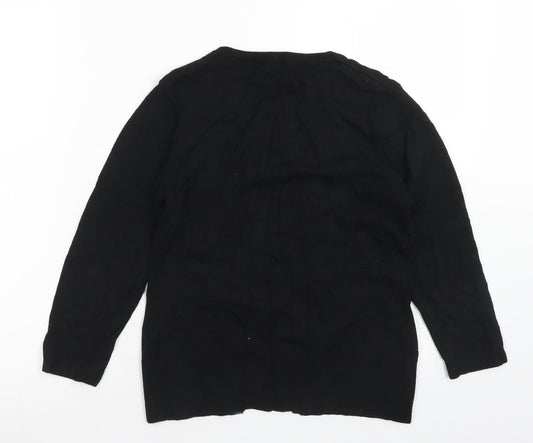 Precis Womens Black Crew Neck Viscose Pullover Jumper Size S