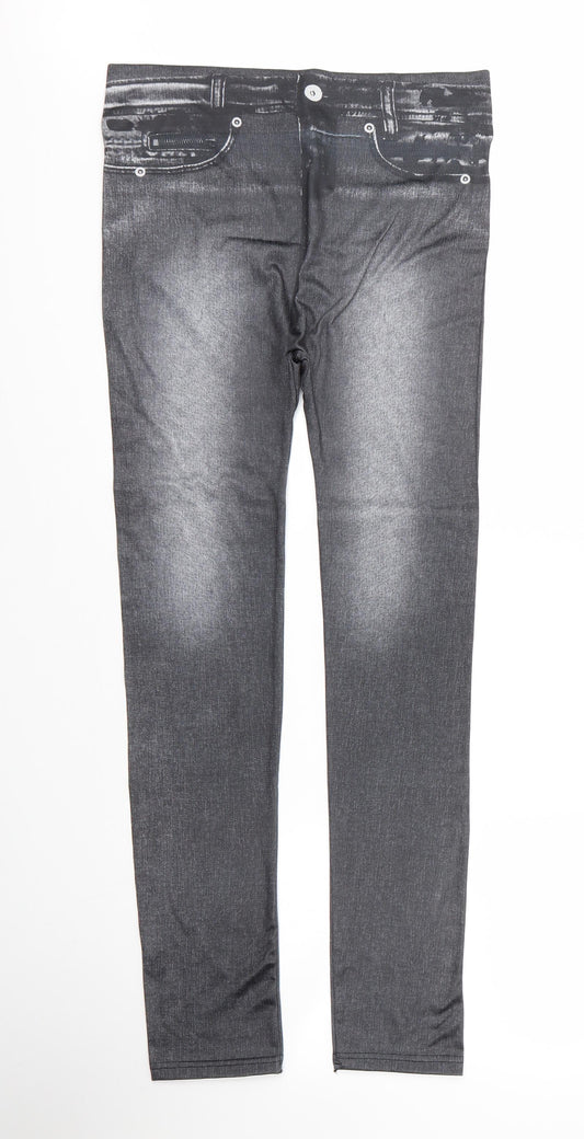 Jegging Womens Grey Polyester Carrot Leggings Size 2XL L29 in