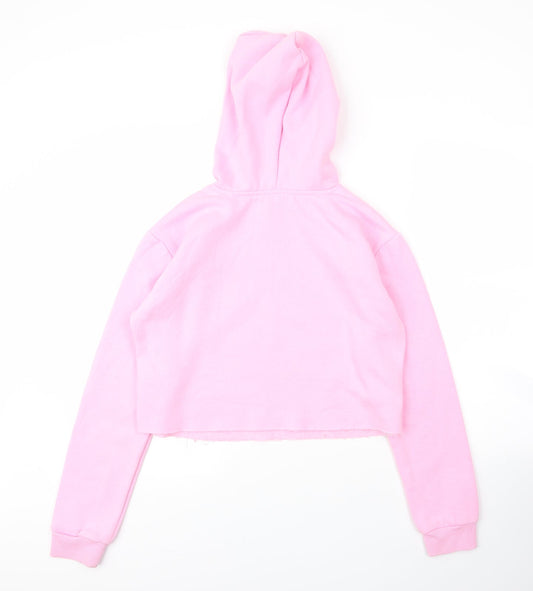 New Look Girls Pink Cotton Pullover Hoodie Size 14 Years
