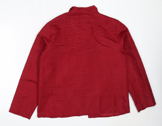 Fusion Womens Red Jacket Blazer Size L