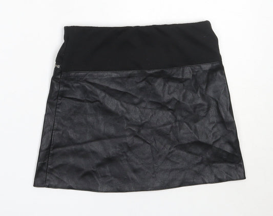 River Island Girls Black Polyester Mini Skirt Size 6 Years Regular