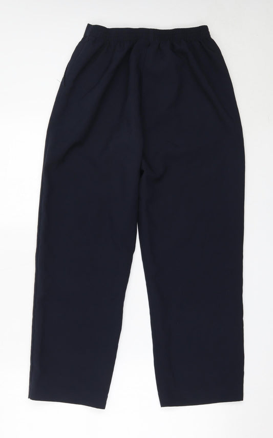 Sarah Hamilton Womens Blue Polyester Trousers Size 14 L24.5 in Regular