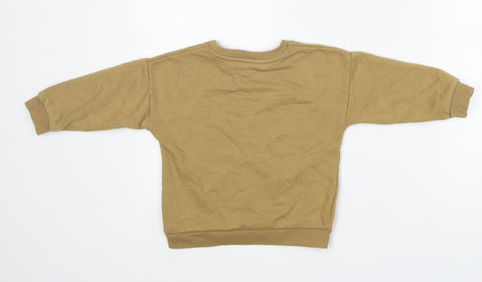 Preworn Boys Brown Polyester Pullover Hoodie Size 2-3 Years - Soft