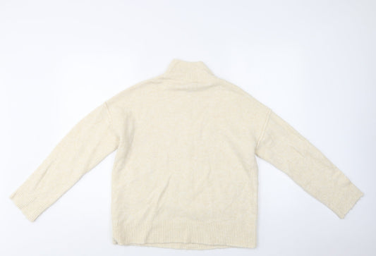 ASOS Womens Ivory Mock Neck Acrylic Pullover Jumper Size 8