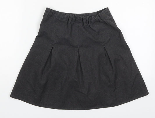 George Girls Grey Polyester Skater Skirt Size 8-9 Years Regular Zip