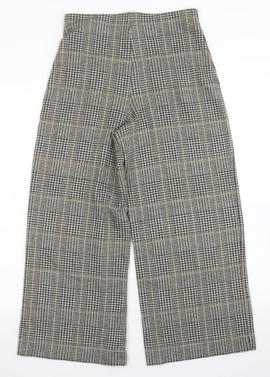 H&M Womens Brown Plaid Polyester Dress Pants Trousers Size S L24 in Regular