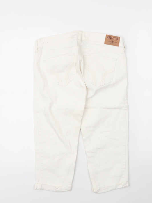 Hollister Womens White  Cotton Bermuda Shorts Size 28 in L18 in Regular Zip