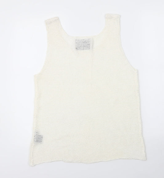 Gestuz Womens Ivory Nylon Basic Tank Size XL Round Neck
