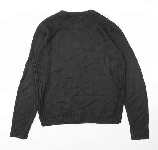 Kensington Mens Green Round Neck Acrylic Pullover Jumper Size M