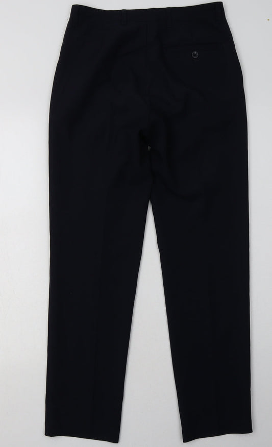Marks and Spencer Mens Blue Polyester Capri Trousers Size 28 L31 in Regular Button