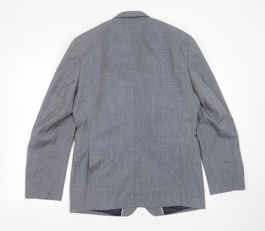 Burton Mens Grey Polyester Jacket Suit Jacket Size 42 - tailored fit