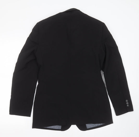 F&F Mens Black Polyester Jacket Suit Jacket Size 36