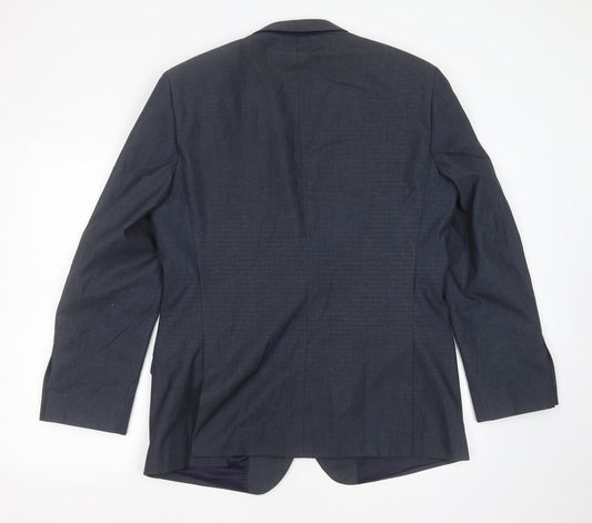 F&F Mens Blue Polyester Jacket Suit Jacket Size 42