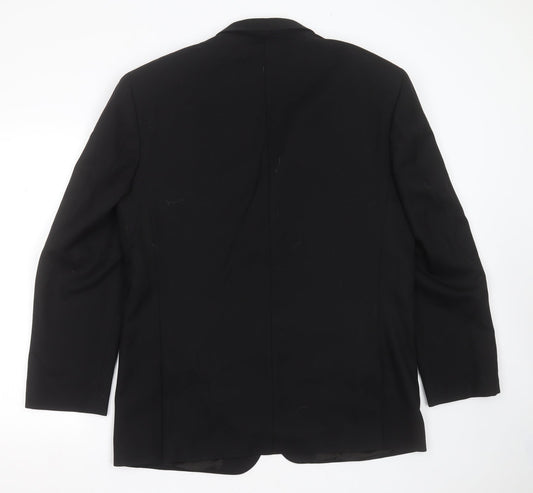 howard hardy Mens Black Wool Jacket Suit Jacket Size 42