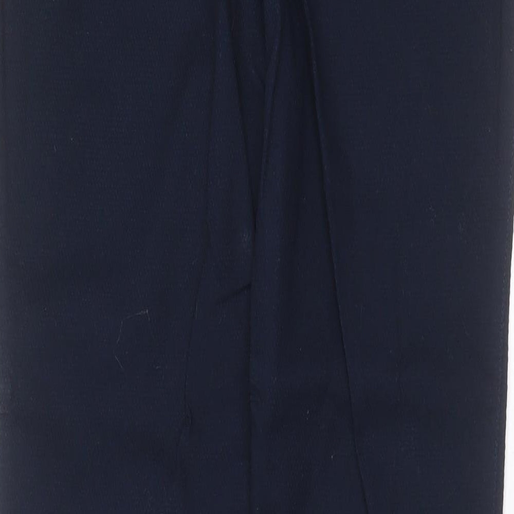 NEXT Womens Blue Geometric Cotton Trousers Size 8 L28 in Regular