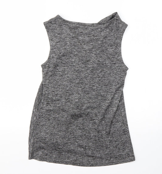 Very Womens Grey Viscose Basic Tank Size 12 Round Neck