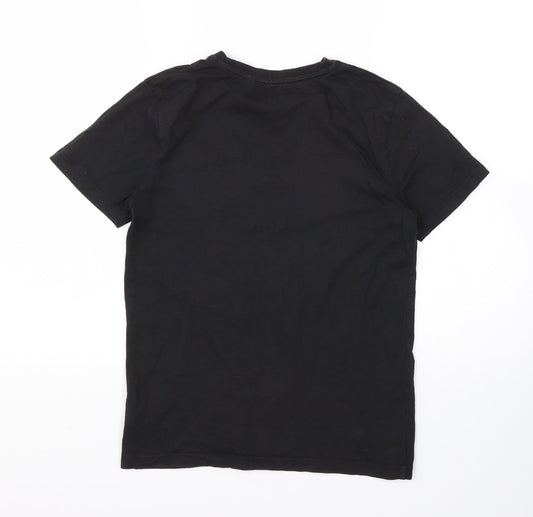 NEXT Boys Black Cotton Basic T-Shirt Size 10 Years Round Neck