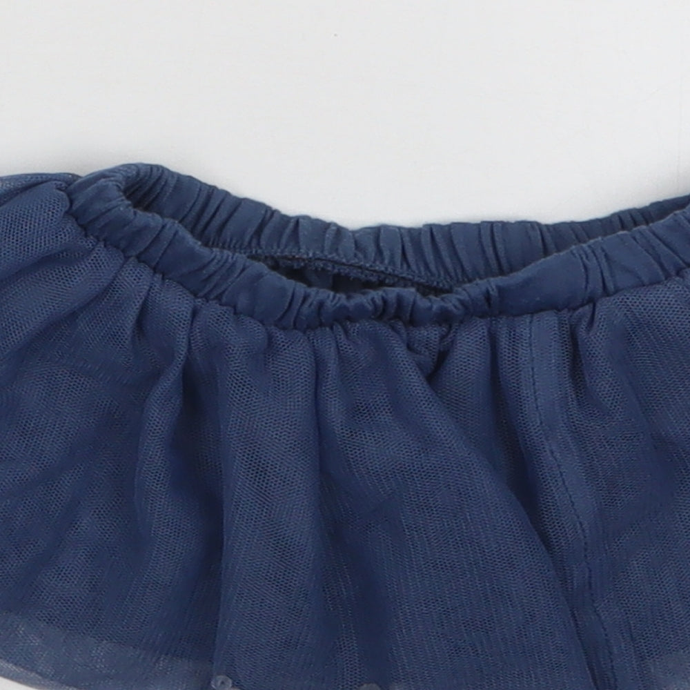 M&S Baby Blue Polyester Skater Skirt Size 18-24 Months