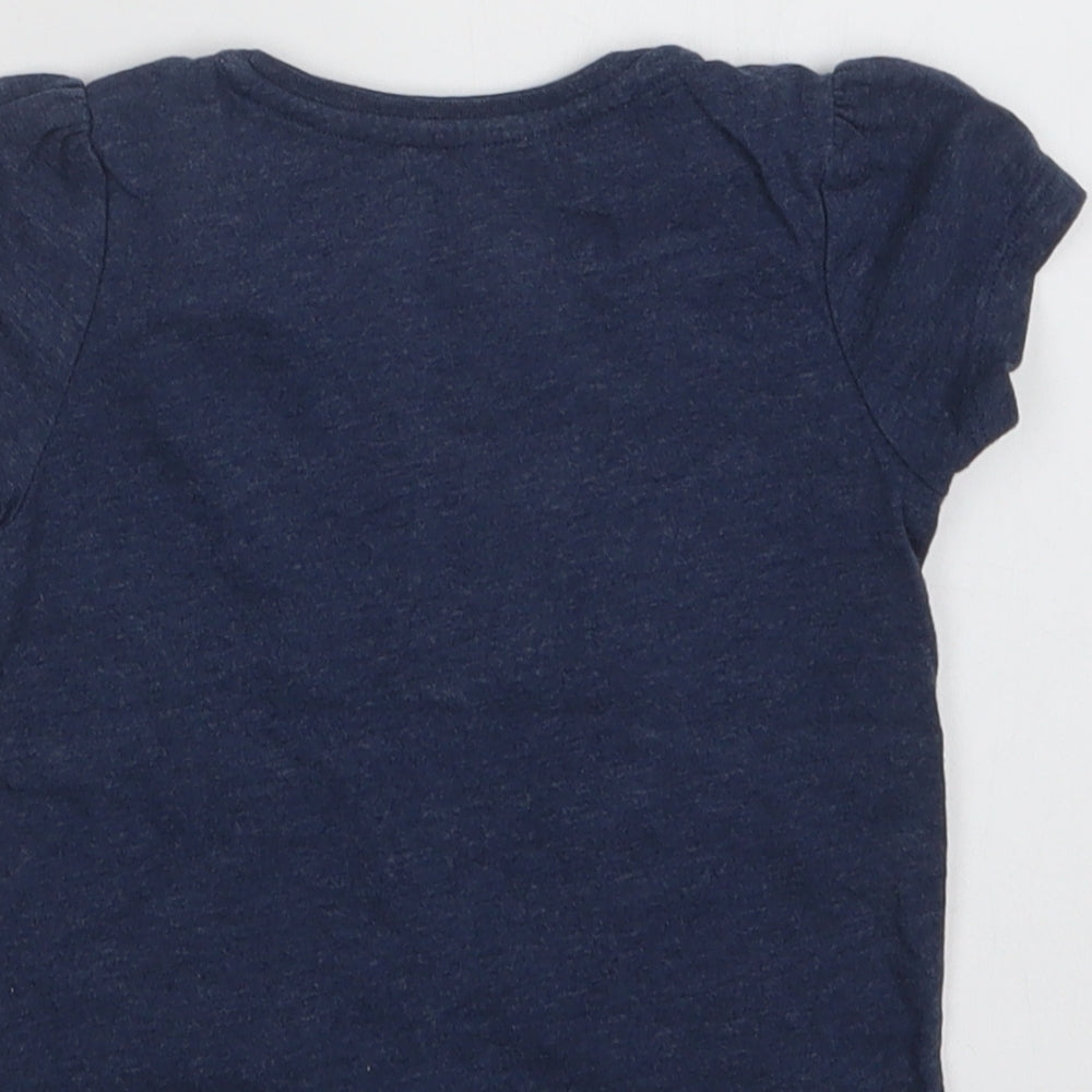 Primark Baby Blue Cotton Basic T-Shirt Size 18-24 Months Crew Neck - Hello Cutie