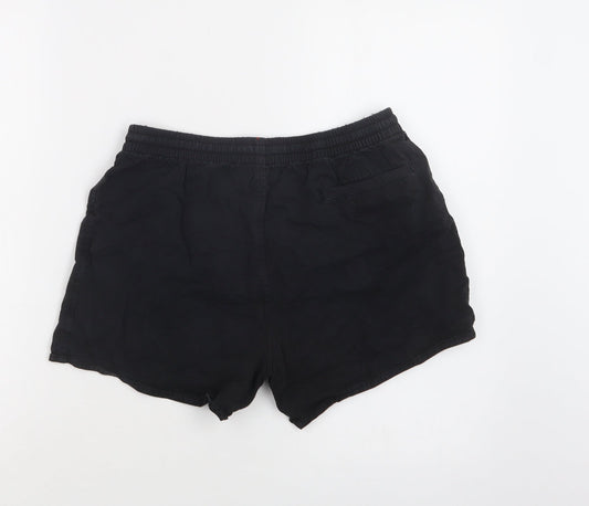 Hammer Womens Black Cotton Sweat Shorts Size S L4 in Regular Drawstring
