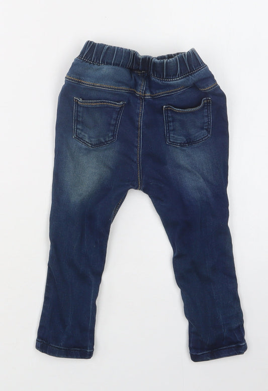 TU Baby Blue Cotton Jogger Jeans Size 12-18 Months Drawstring