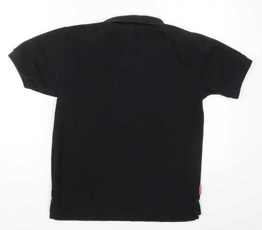 Sazenger Mens Black Polyester Polo Size XS Collared Pullover