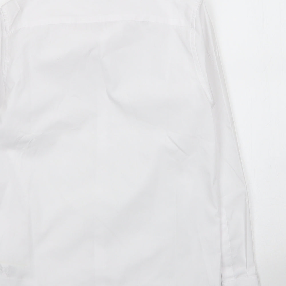 M&S Girls White Cotton Basic Button-Up Size 10-11 Years Collared Button