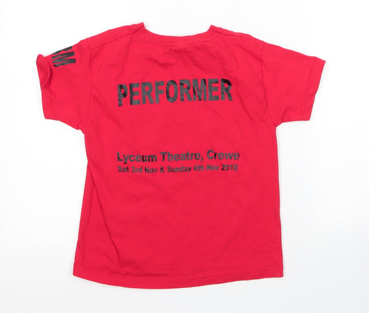 Fruit of the Loom Boys Red Cotton Basic T-Shirt Size 5-6 Years Round Neck
