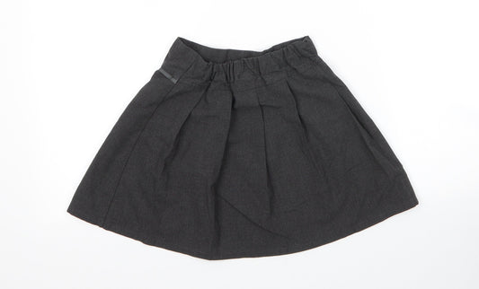 TU Girls Grey Viscose Pleated Skirt Size 5 Years Regular