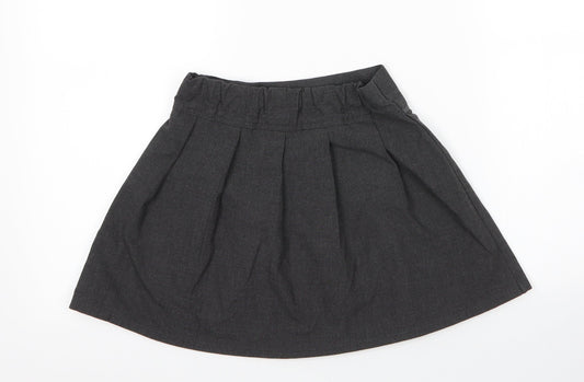 TU Girls Grey Viscose Pleated Skirt Size 5 Years Regular Zip