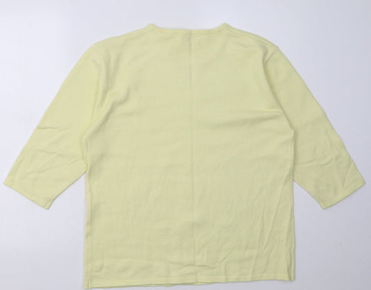 ann marie Womens Yellow Acrylic Pullover Sweatshirt Size XL Pullover
