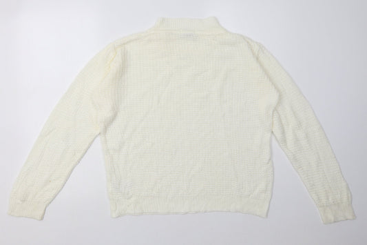 Damart Womens White Acrylic Pullover Sweatshirt Size 14 Pullover