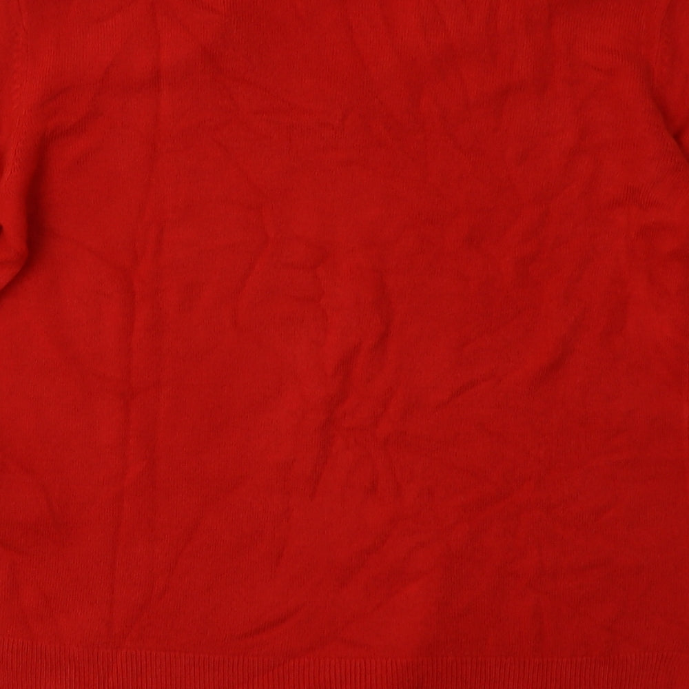 Marks and Spencer Womens Red Acrylic Pullover Sweatshirt Size 12 Pullover