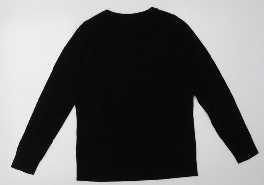 Sainsburys Womens Black Acrylic Pullover Sweatshirt Size 12 Pullover