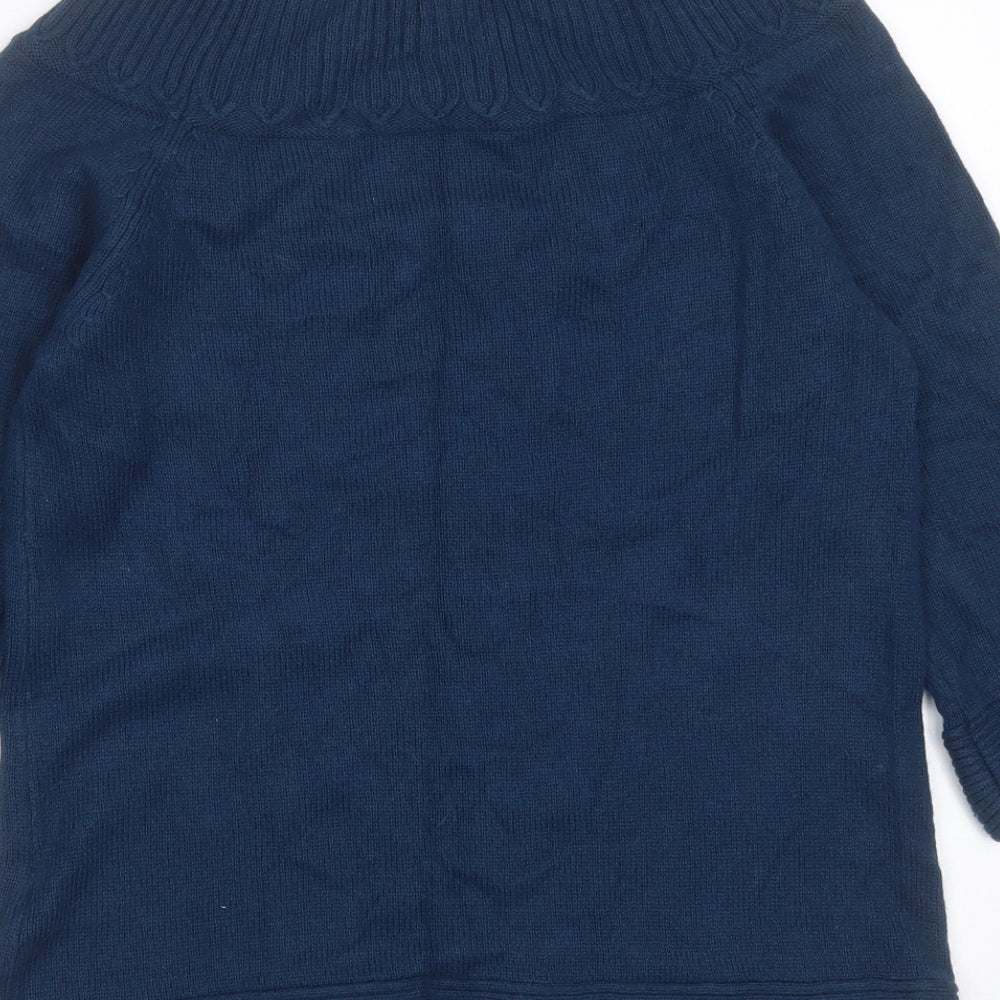 Marks and Spencer Womens Blue Round Neck Cotton Pullover Jumper Size 10