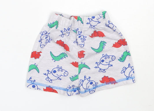 Nutmeg Boys Grey Solid Polyester Capri Sleep Shorts Size 12-18 Months - peppa pig