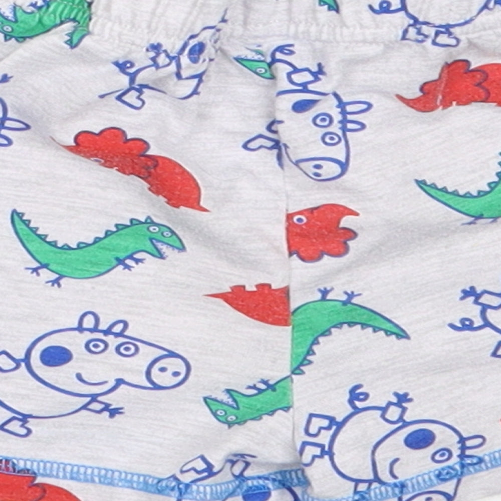 Nutmeg Boys Grey Solid Polyester Capri Sleep Shorts Size 12-18 Months - peppa pig