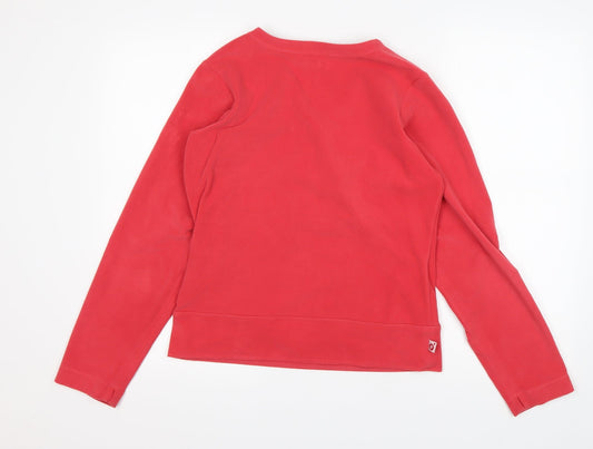 M&S Womens Pink V-Neck Polyester Pullover Jumper Size 12