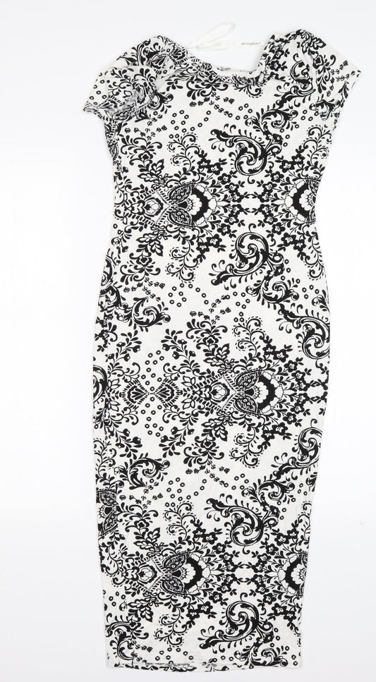 Atmosphere Womens Multicoloured Floral Viscose Pencil Dress Size 10 Round Neck