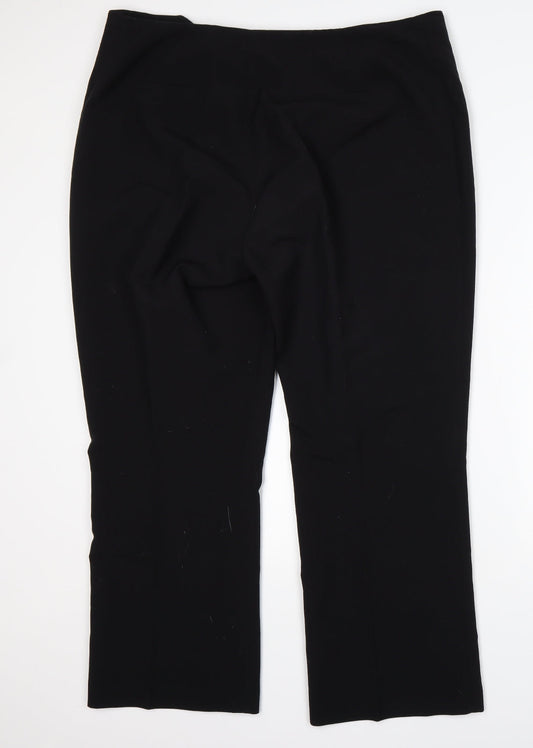 Debenhams Womens Black Polyester Trousers Size 18 L29 in Regular