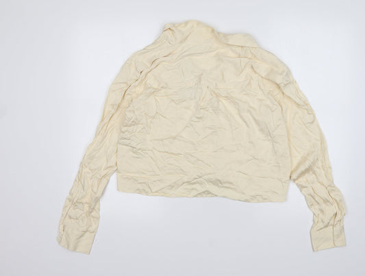 Jack Wills Womens Beige Viscose Basic Button-Up Size 10 Collared