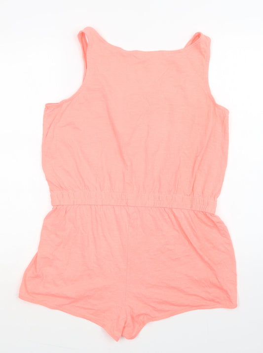 Papaya Womens Pink Cotton Playsuit One-Piece Size M Button