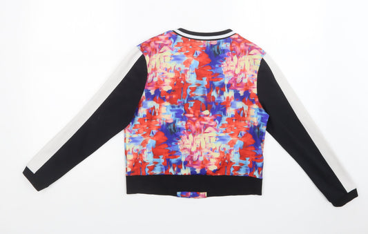 River Island Girls Multicoloured Geometric Polyester Full Zip Sweatshirt Size 9-10 Years Zip