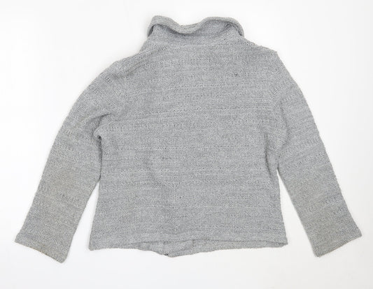 Per Una Womens Grey Round Neck Acrylic Full Zip Jumper Size M
