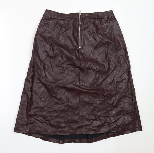 Dorothy Perkins Womens Purple Polyurethane A-Line Skirt Size 14